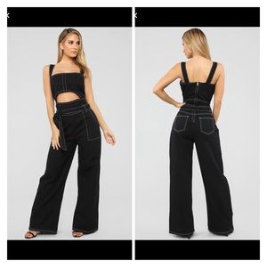 NWT Fashion Nova denim jumpsuit